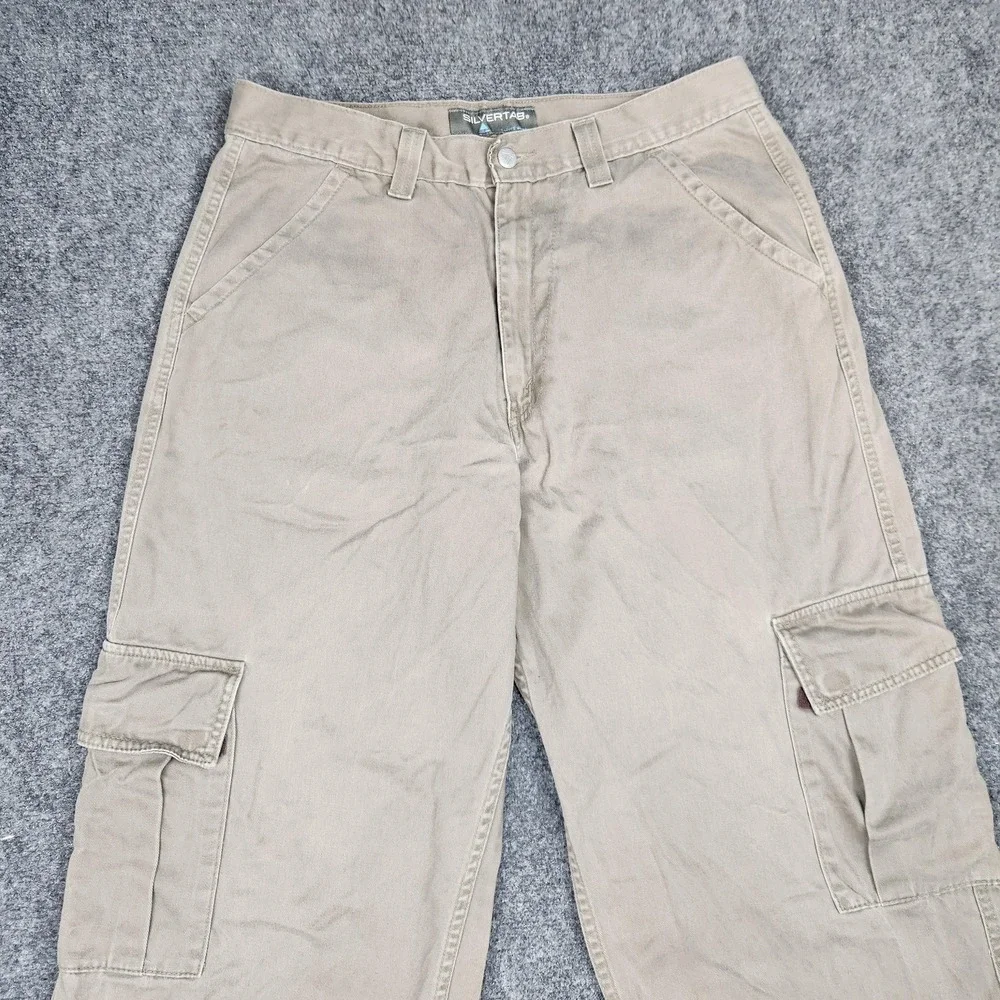 Vintage Levis SilverTab Cargo Pants Mens 36x30 Khaki Beige‎ Utility Pockets 90s